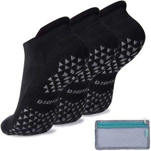 Unisex Non Slip Grip Yoga Hospital Pilates Barre Ankle Cushioned Socks